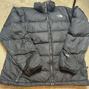 The North Face 550 Goose Feather Down Puffer Jacket Coat Mens Large Black